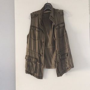 Olive green sleeveless vest